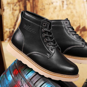 Leather Men Bootsbritish Style Men Casual Shoes Increase Soft Spring Autumn And Winter Man Shoes Ankle Boot Men Snow Shoe Work