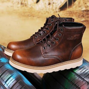 Leather Men Bootsbritish Style Men Casual Shoes Increase Soft Spring Autumn And Winter Man Shoes Ankle Boot Men Snow Shoe Work