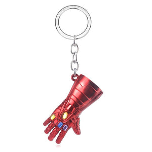 Avengers Iron Man Infinity Gauntlet Metal Keychain Thanos Infinite Power Gloves llaveros For Men Movie Fans Souvenir Jewelry
