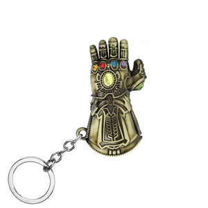 Avengers Iron Man Infinity Gauntlet Metal Keychain Thanos Infinite Power Gloves llaveros For Men Movie Fans Souvenir Jewelry