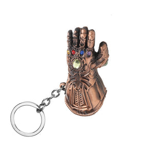 Avengers Iron Man Infinity Gauntlet Metal Keychain Thanos Infinite Power Gloves llaveros For Men Movie Fans Souvenir Jewelry