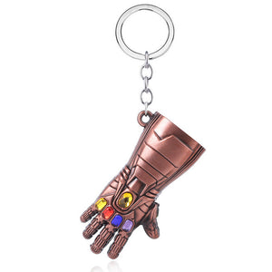 Avengers Iron Man Infinity Gauntlet Metal Keychain Thanos Infinite Power Gloves llaveros For Men Movie Fans Souvenir Jewelry