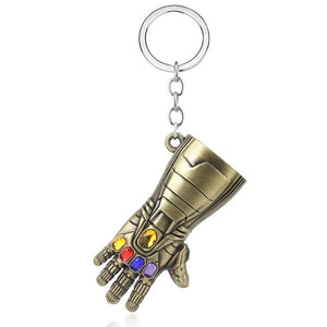 Avengers Iron Man Infinity Gauntlet Metal Keychain Thanos Infinite Power Gloves llaveros For Men Movie Fans Souvenir Jewelry