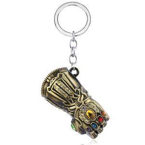 Avengers Iron Man Infinity Gauntlet Metal Keychain Thanos Infinite Power Gloves llaveros For Men Movie Fans Souvenir Jewelry