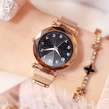 Load image into Gallery viewer, Watches Women Fashion Luxury Stainless Steel Magnetic Buckle Strap Refractive surface Luminous Dial Ladies Quartz Watch