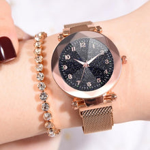 Load image into Gallery viewer, Watches Women Fashion Luxury Stainless Steel Magnetic Buckle Strap Refractive surface Luminous Dial Ladies Quartz Watch