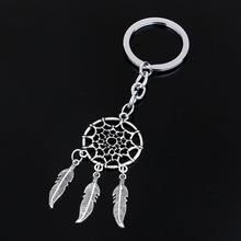 Load image into Gallery viewer, Natural stone Dreamcatcher Tassel pendant keyring  jewelry feather charm keychain for women