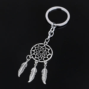Natural stone Dreamcatcher Tassel pendant keyring  jewelry feather charm keychain for women