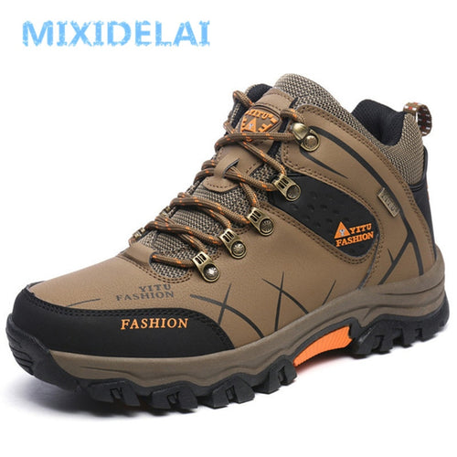 MIXIDELAI Men Boots Winter With Plush Warm Snow Boots Casual Men Winter Boots Work Shoes Men Footwear Fashion Ankle Boots 39-47